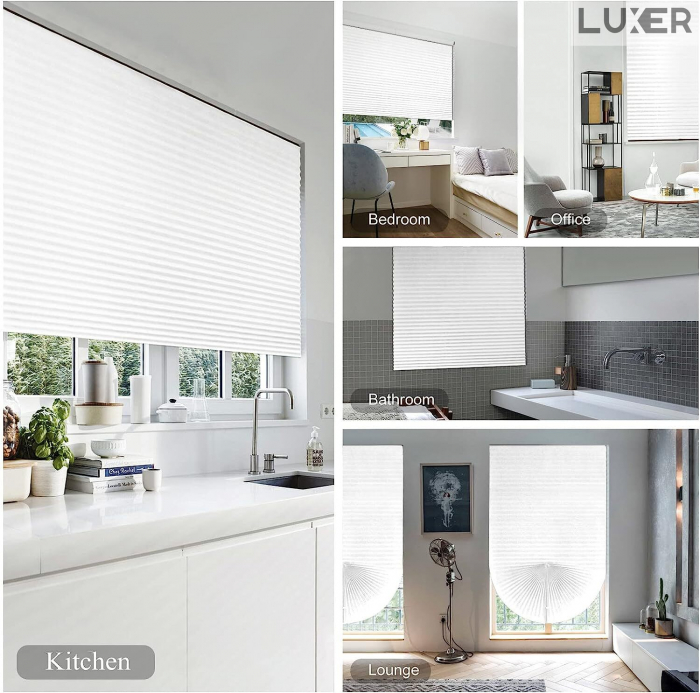 Set 2 Jaluzele Plisate cu Sistem de Prindere Autoadeziv Luxer, Dimensiuni 150X60 cm, Alb, jaluzele geamuri mansarda rulou dedeman velux leroy merlin pentru ferestre interior hornbach ieftine luxer+ [15]