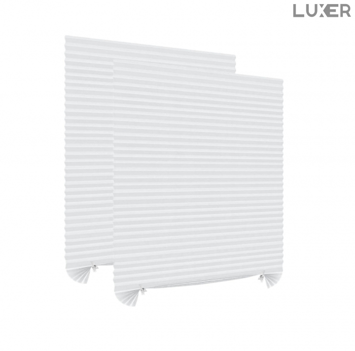 Set 2 Jaluzele Plisate cu Sistem de Prindere Autoadeziv Luxer, Dimensiuni 150X60 cm, Alb, jaluzele geamuri mansarda rulou dedeman velux leroy merlin pentru ferestre interior hornbach ieftine luxer+ [1]