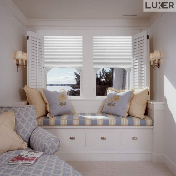 Set 2 Jaluzele Plisate cu Sistem de Prindere Autoadeziv Luxer, Dimensiuni 150X60 cm, Alb, jaluzele geamuri mansarda rulou dedeman velux leroy merlin pentru ferestre interior hornbach ieftine luxer+ [2]