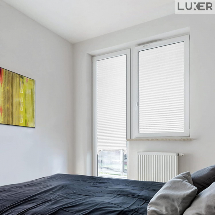 Set 2 Jaluzele Plisate cu Sistem de Prindere Autoadeziv Luxer, Dimensiuni 150X60 cm, Alb, jaluzele geamuri mansarda rulou dedeman velux leroy merlin pentru ferestre interior hornbach ieftine luxer+ [13]