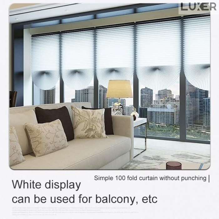 Set 2 Jaluzele Plisate cu Sistem de Prindere Autoadeziv Luxer, Dimensiuni 150X60 cm, Alb, jaluzele geamuri mansarda rulou dedeman velux leroy merlin pentru ferestre interior hornbach ieftine luxer+ [8]