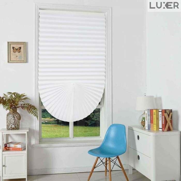 Set 2 Jaluzele Plisate cu Sistem de Prindere Autoadeziv Luxer, Dimensiuni 150X60 cm, Alb, jaluzele geamuri mansarda rulou dedeman velux leroy merlin pentru ferestre interior hornbach ieftine luxer+ [9]