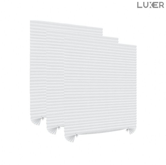 Jaluzele Plisata cu Sistem de Prindere Autoadeziv Luxer, Dimensiuni 150X60 cm, Alb, jaluzele geamuri mansarda rulou dedeman velux leroy merlin pentru ferestre interior hornbach ieftine luxer+ [1]