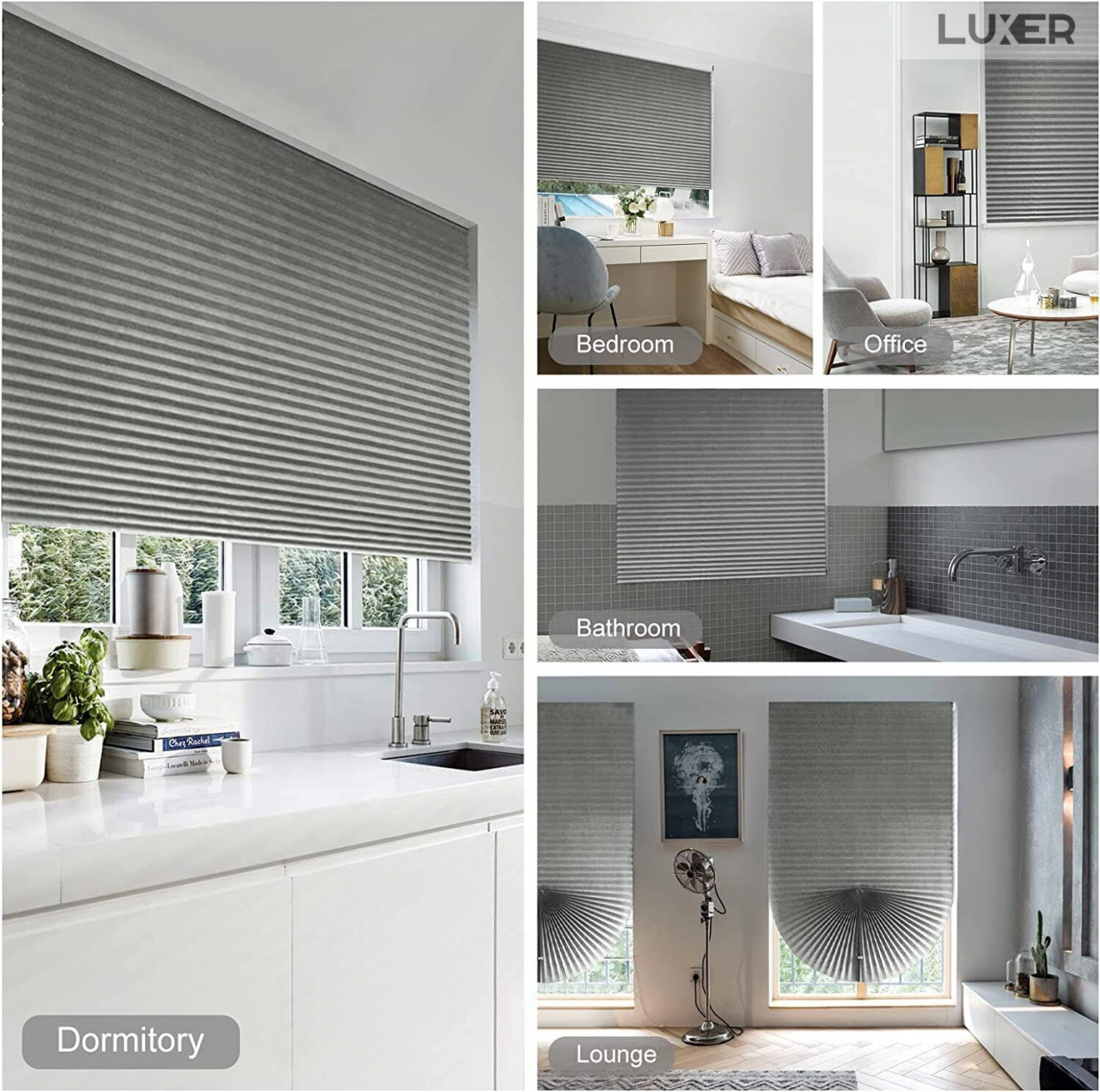 Set 2 Jaluzele Plisata cu Sistem de Prindere Autoadeziv Luxer, Dimensiuni 150X60 cm, Alb, jaluzele geamuri mansarda rulou dedeman velux leroy merlin pentru ferestre interior hornbach ieftine luxer [4]