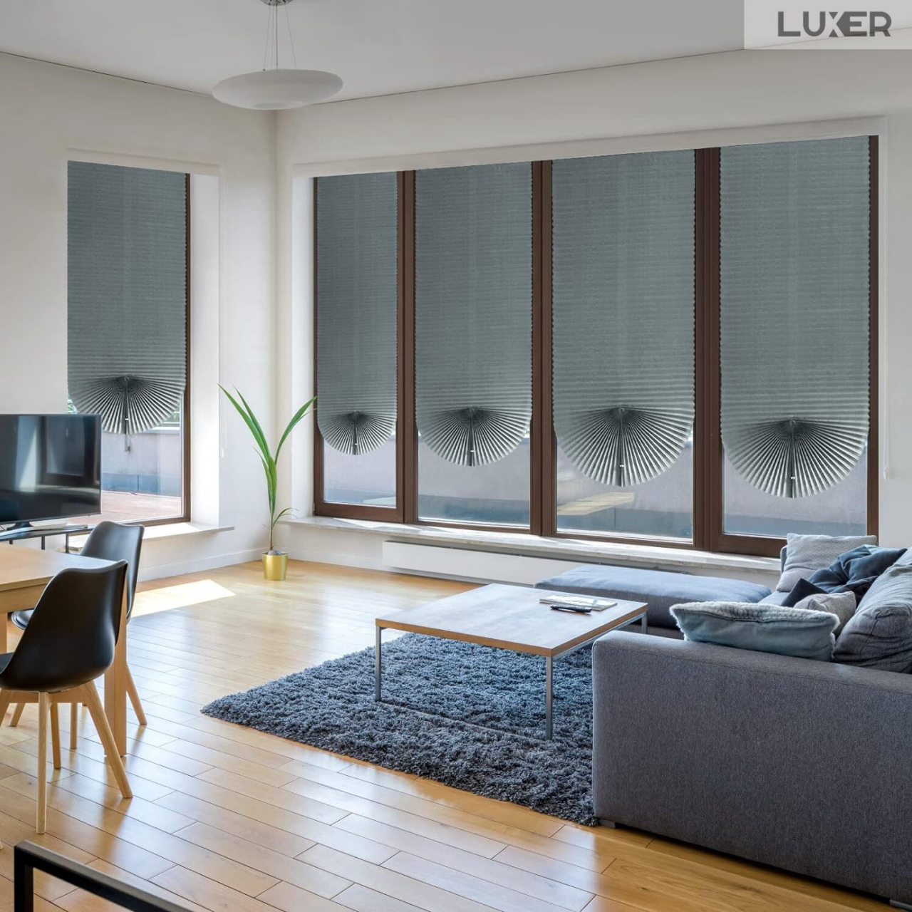 Set 2 Jaluzele Plisata cu Sistem de Prindere Autoadeziv Luxer, Dimensiuni 150X60 cm, Alb, jaluzele geamuri mansarda rulou dedeman velux leroy merlin pentru ferestre interior hornbach ieftine luxer [5]