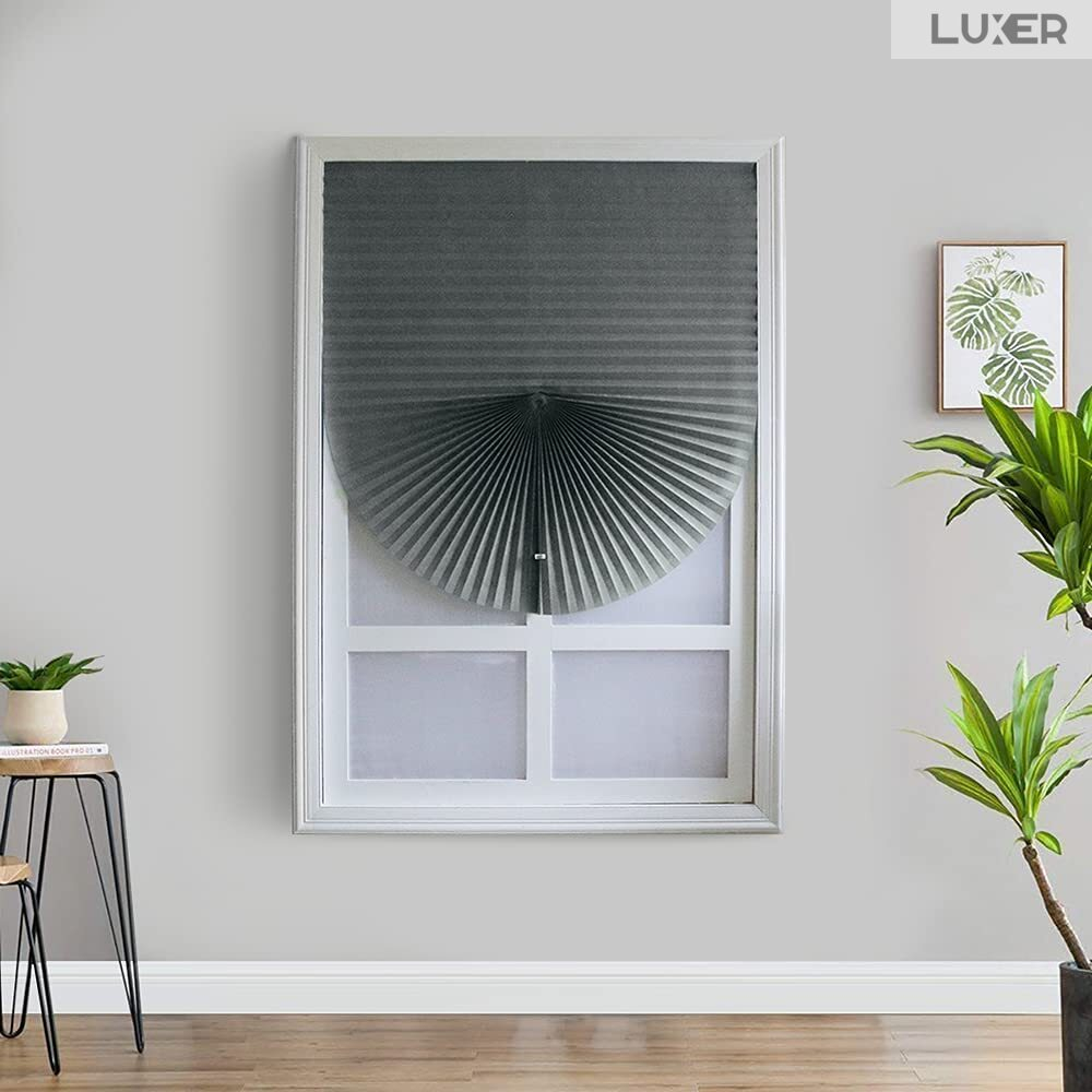 Set 2 Jaluzele Plisata cu Sistem de Prindere Autoadeziv Luxer, Dimensiuni 150X60 cm, Alb, jaluzele geamuri mansarda rulou dedeman velux leroy merlin pentru ferestre interior hornbach ieftine luxer [2]