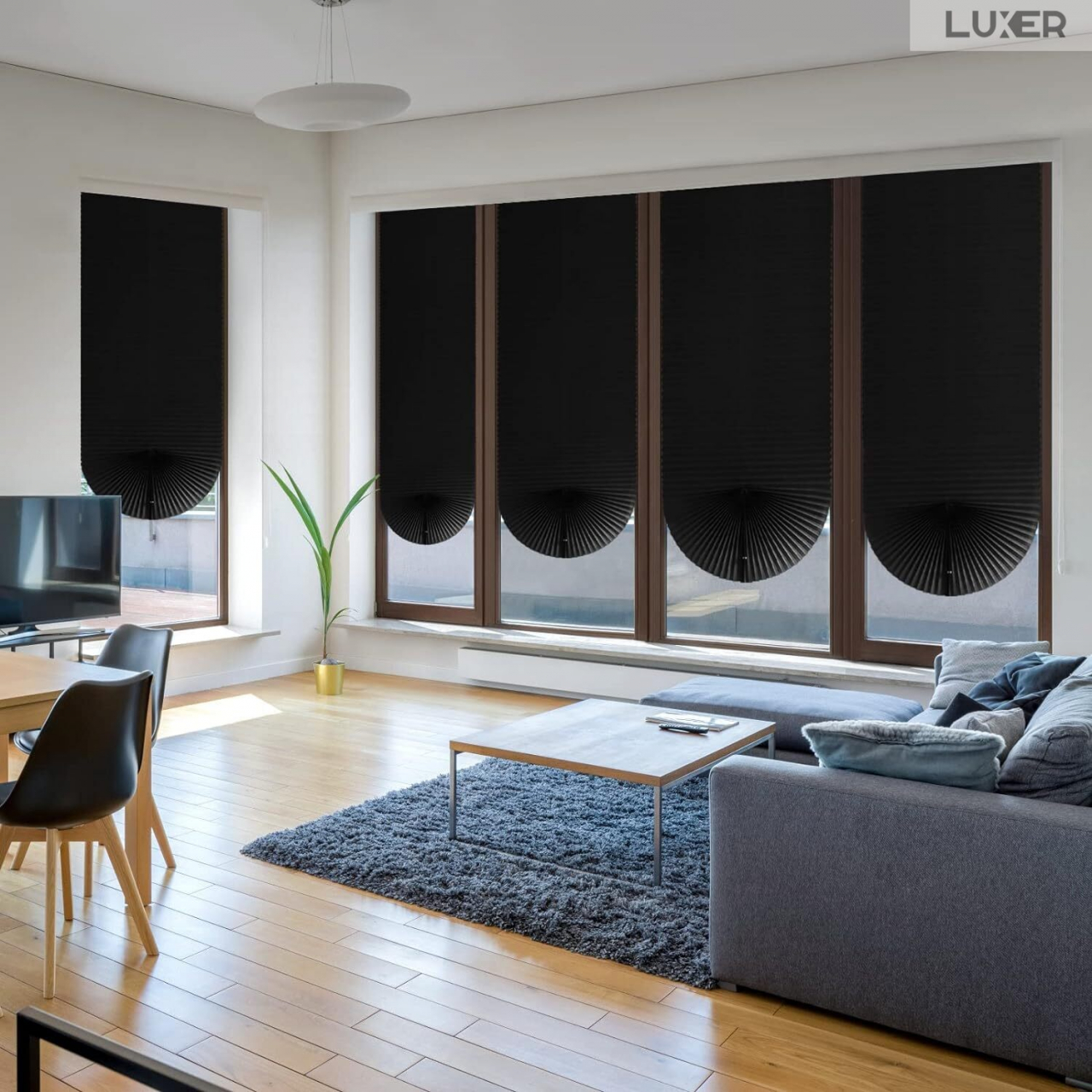 Set 4 Jaluzele Plisate cu Sistem de Prindere Autoadeziv Luxer, Dimensiuni 150X60 cm, Alb, jaluzele geamuri mansarda rulou dedeman velux leroy merlin pentru ferestre interior hornbach ieftine luxer [5]