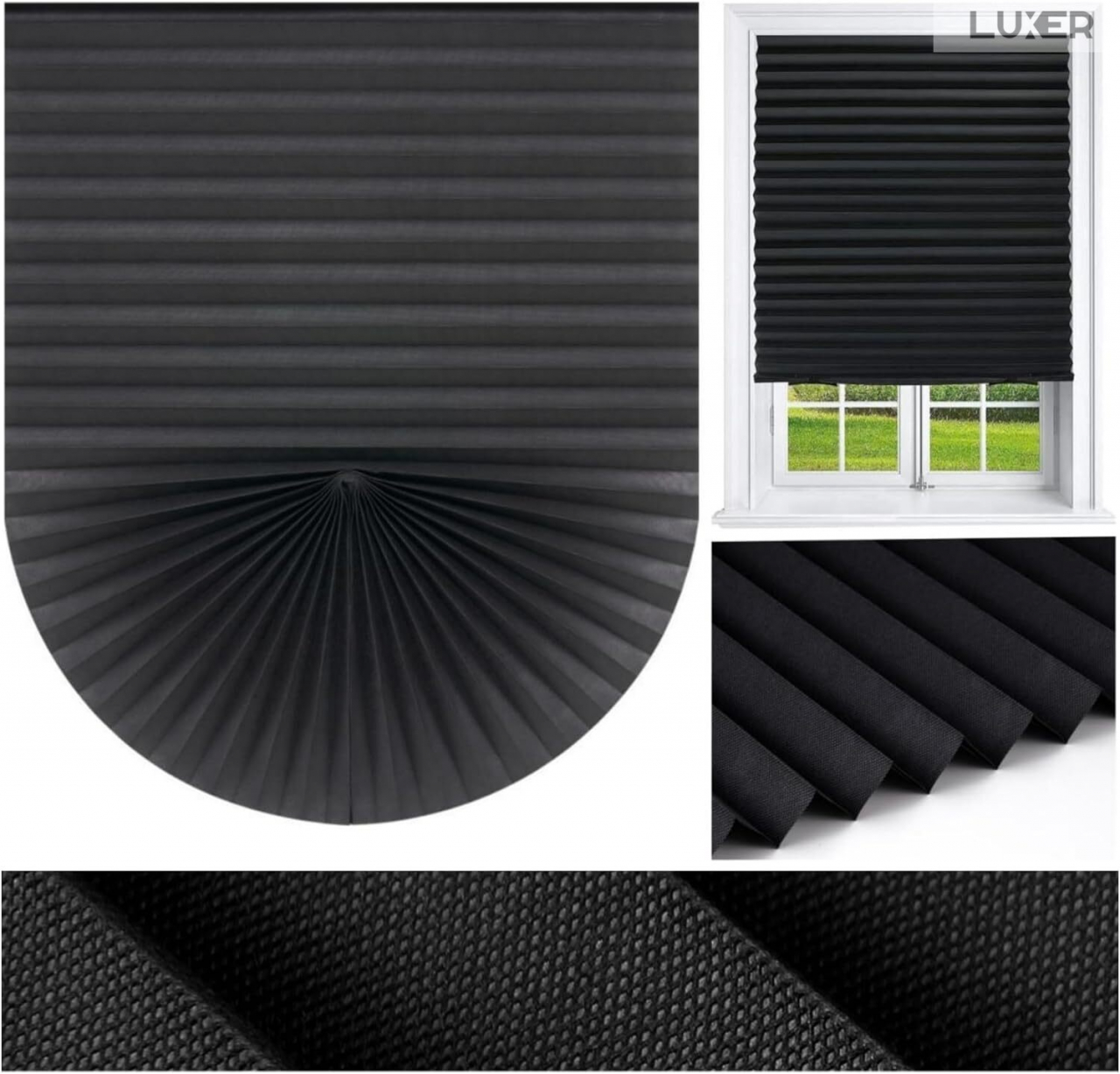Set 4 Jaluzele Plisate cu Sistem de Prindere Autoadeziv Luxer, Dimensiuni 150X60 cm, Alb, jaluzele geamuri mansarda rulou dedeman velux leroy merlin pentru ferestre interior hornbach ieftine luxer [6]