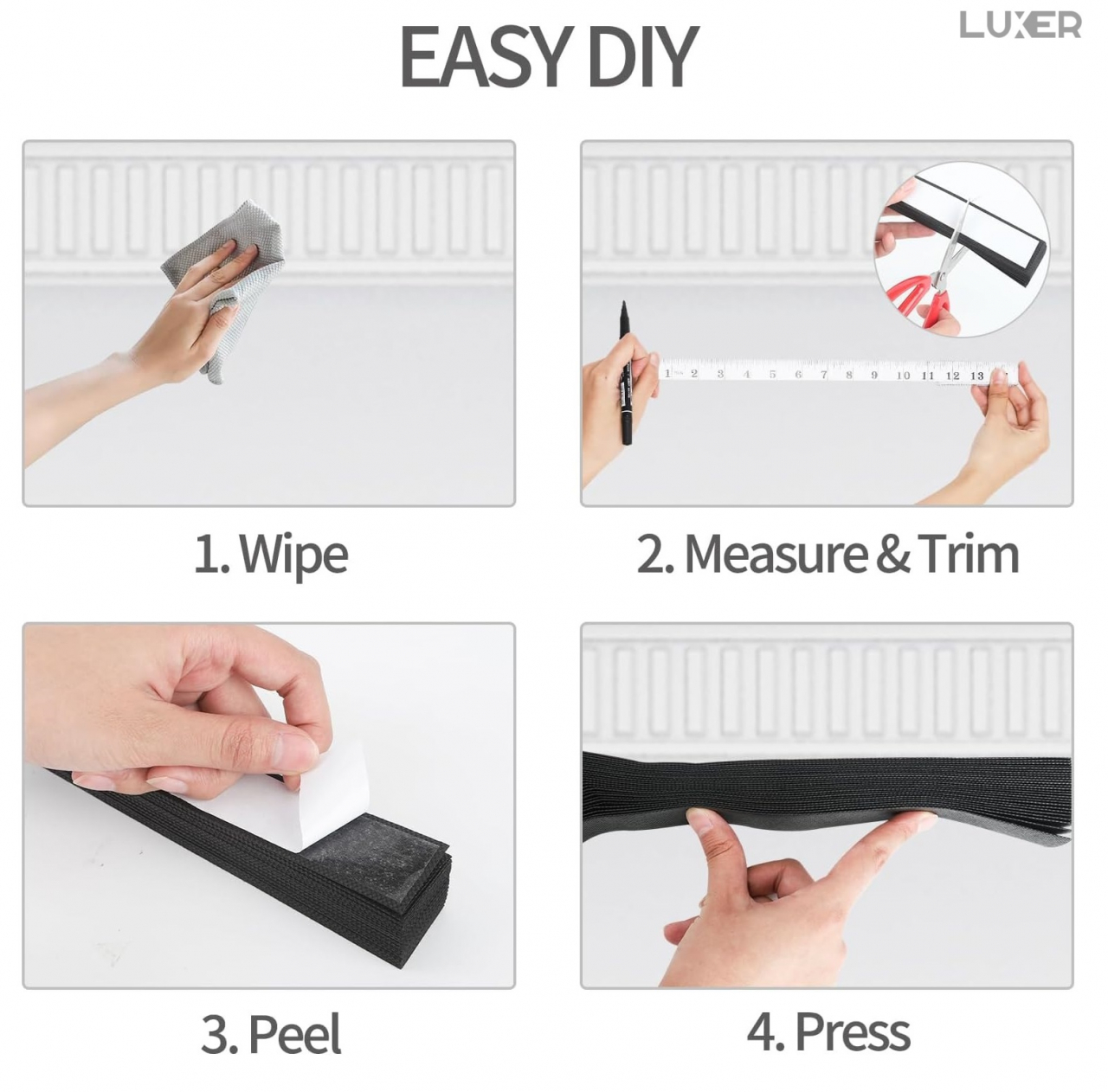 Set 4 Jaluzele Plisate cu Sistem de Prindere Autoadeziv Luxer, Dimensiuni 150X60 cm, Alb, jaluzele geamuri mansarda rulou dedeman velux leroy merlin pentru ferestre interior hornbach ieftine luxer [7]