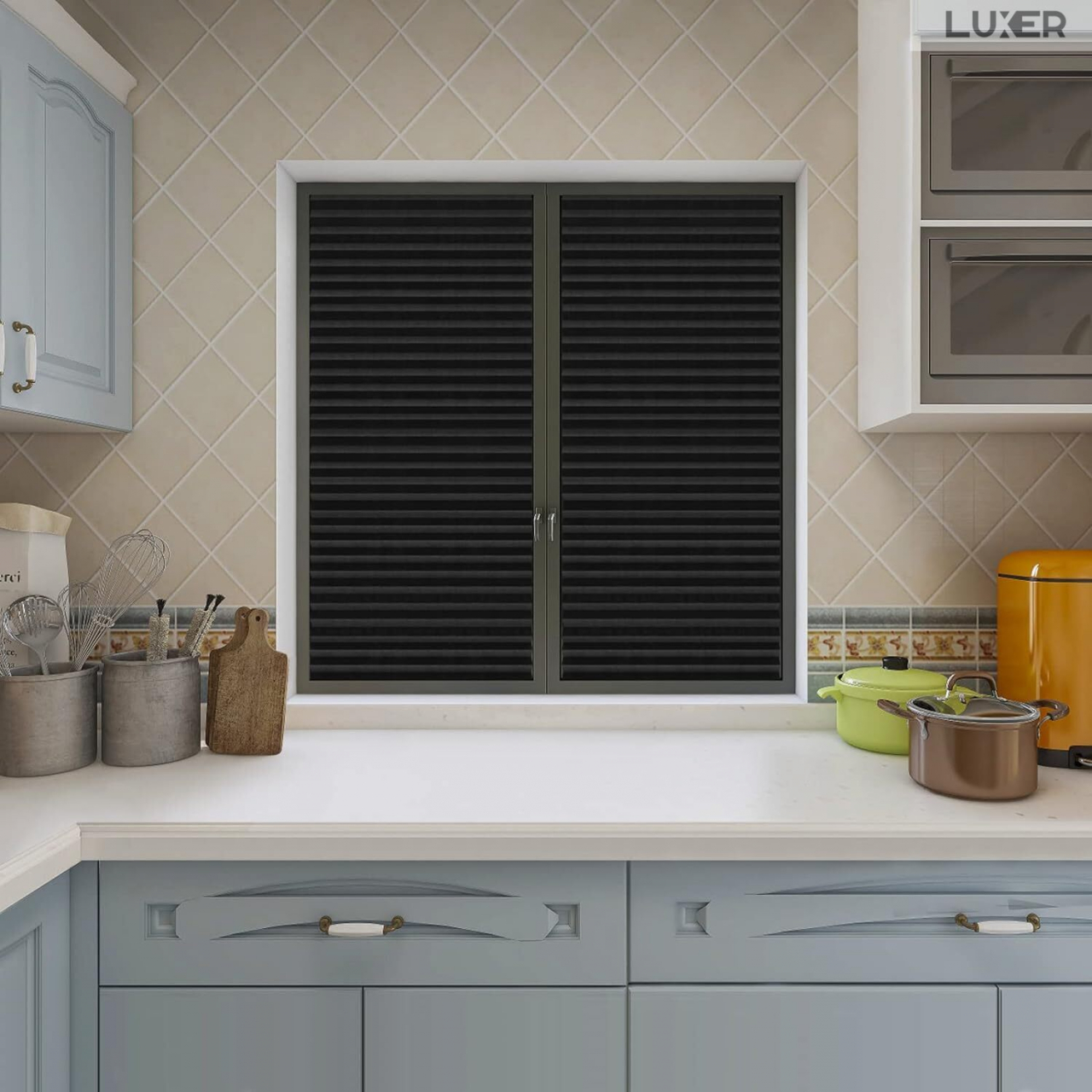 Set 4 Jaluzele Plisate cu Sistem de Prindere Autoadeziv Luxer, Dimensiuni 150X60 cm, Alb, jaluzele geamuri mansarda rulou dedeman velux leroy merlin pentru ferestre interior hornbach ieftine luxer [9]