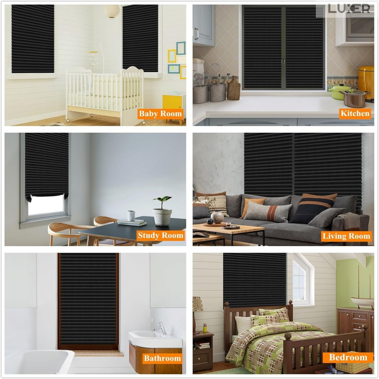 Set 4 Jaluzele Plisate cu Sistem de Prindere Autoadeziv Luxer, Dimensiuni 150X60 cm, Alb, jaluzele geamuri mansarda rulou dedeman velux leroy merlin pentru ferestre interior hornbach ieftine luxer [14]