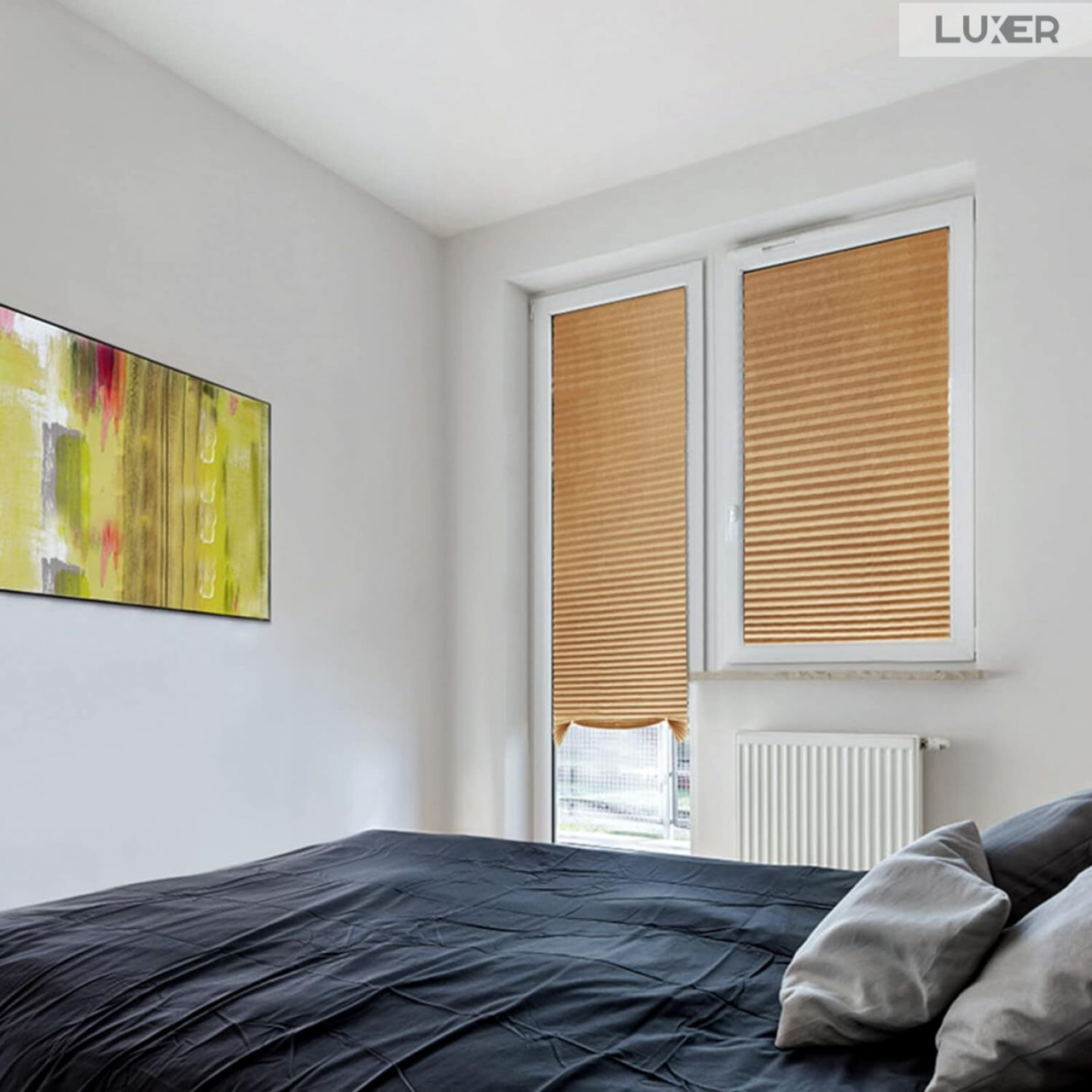 Set 2 Jaluzele Plisate cu Sistem de Prindere Autoadeziv Luxer, Dimensiuni 150X60 cm, Alb, jaluzele geamuri mansarda rulou dedeman velux leroy merlin pentru ferestre interior hornbach ieftine luxer [6]