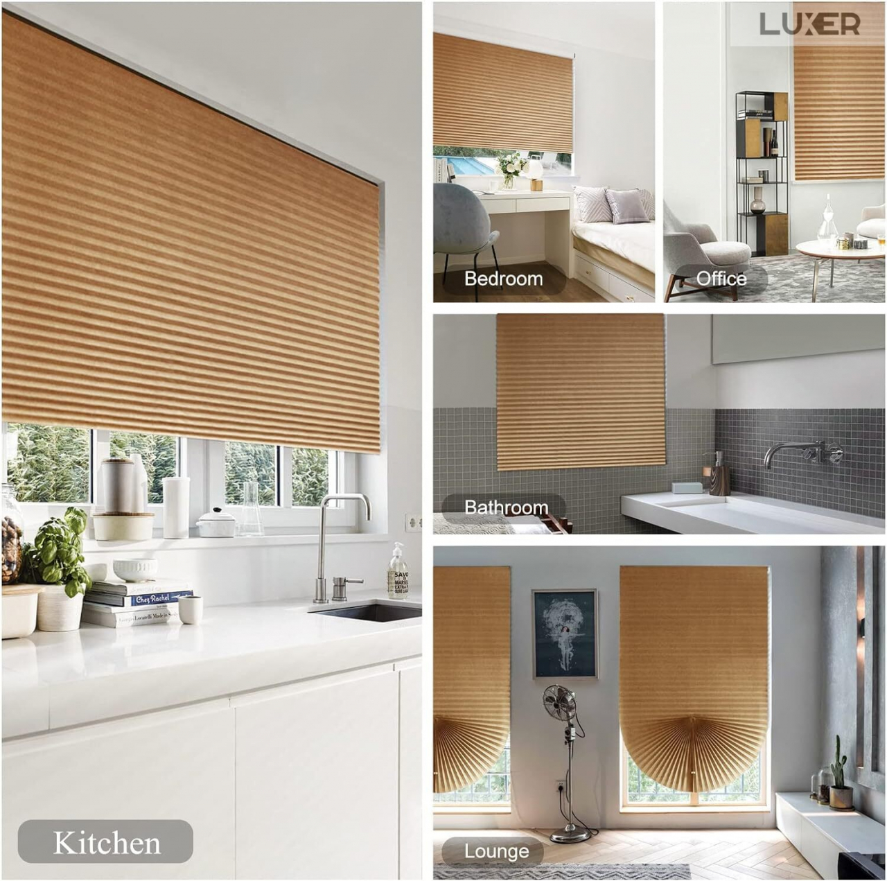 Set 2 Jaluzele Plisate cu Sistem de Prindere Autoadeziv Luxer, Dimensiuni 150X60 cm, Alb, jaluzele geamuri mansarda rulou dedeman velux leroy merlin pentru ferestre interior hornbach ieftine luxer [7]