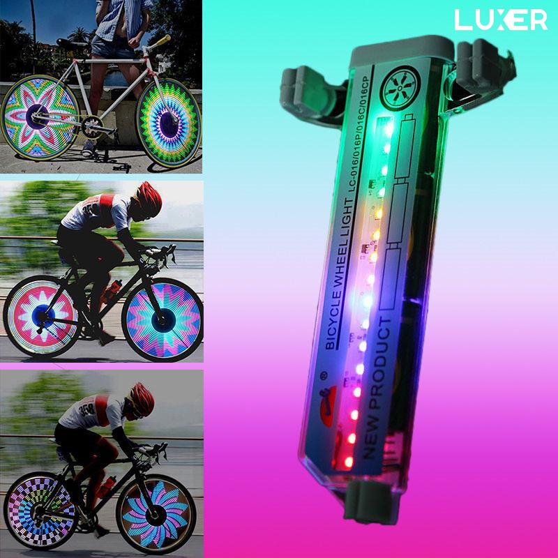 Set 2 Lampi LED Multicolora Pentru Spite Bicicleta Cu Senzor De Lumina Si De Miscare, 16 LED-uri, 32 Modele, 16.5x9 cm, Luxer [2]