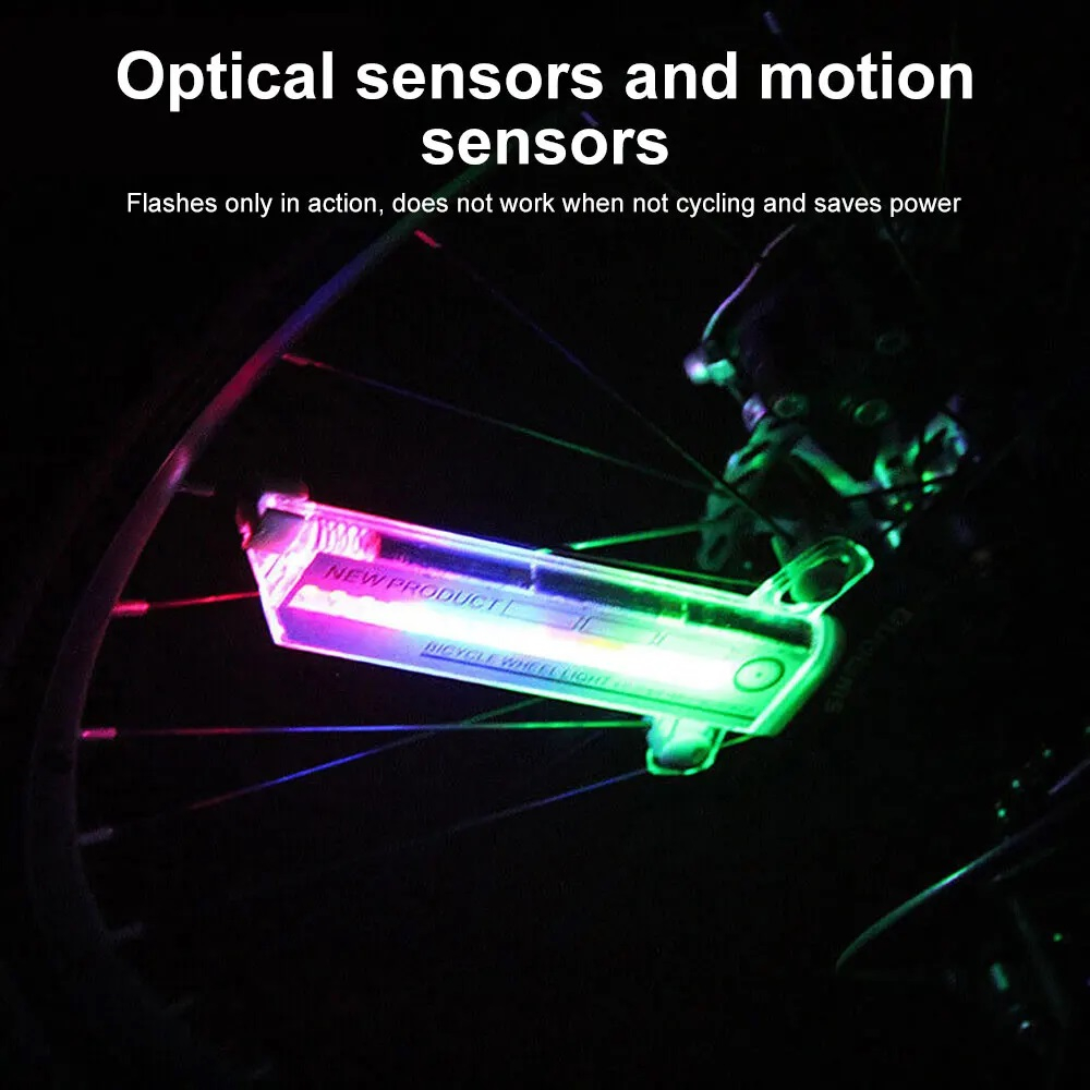 Set 2 Lampi LED Multicolora Pentru Spite Bicicleta Cu Senzor De Lumina Si De Miscare, 16 LED-uri, 32 Modele, 16.5x9 cm, Luxer [3]