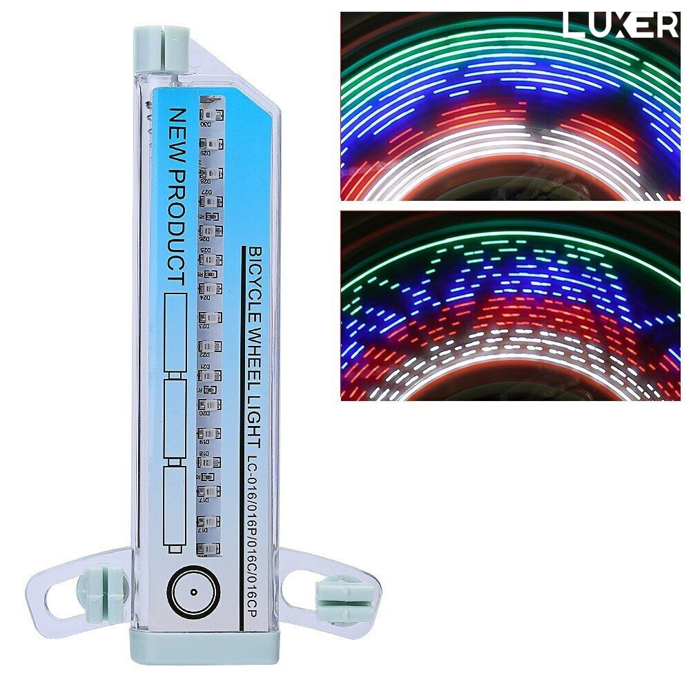 Set 2 Lampi LED Multicolora Pentru Spite Bicicleta Cu Senzor De Lumina Si De Miscare, 16 LED-uri, 32 Modele, 16.5x9 cm, Luxer [4]
