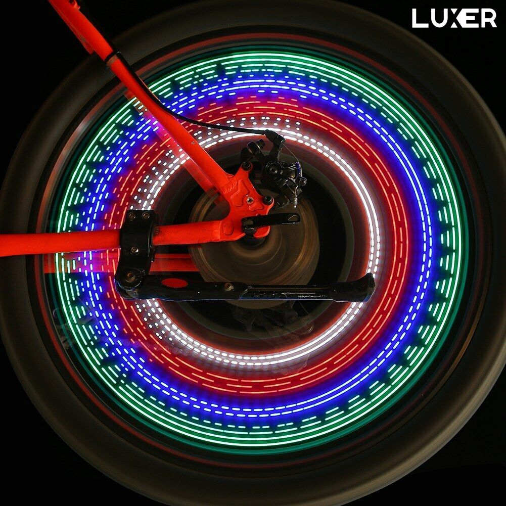 Set 2 Lampi LED Multicolora Pentru Spite Bicicleta Cu Senzor De Lumina Si De Miscare, 16 LED-uri, 32 Modele, 16.5x9 cm, Luxer [6]