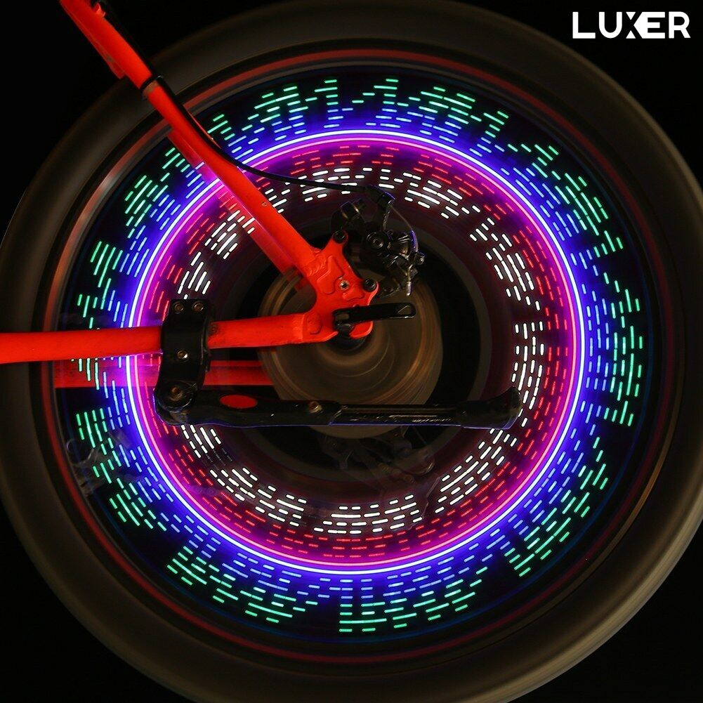 Set 2 Lampi LED Multicolora Pentru Spite Bicicleta Cu Senzor De Lumina Si De Miscare, 16 LED-uri, 32 Modele, 16.5x9 cm, Luxer [7]