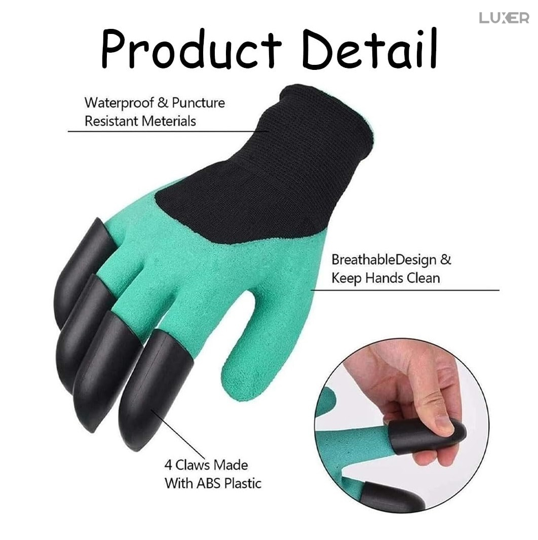 Manusi De Gradinarit Cu 4 Gheare Pentru Sapat, Plantat sau Plivit, Marime Universala, Verde, Luxer, potrivite pentru activitatile din gradina, leroy  merlin brico depot kaufland, pentru trandafiri flori [16]
