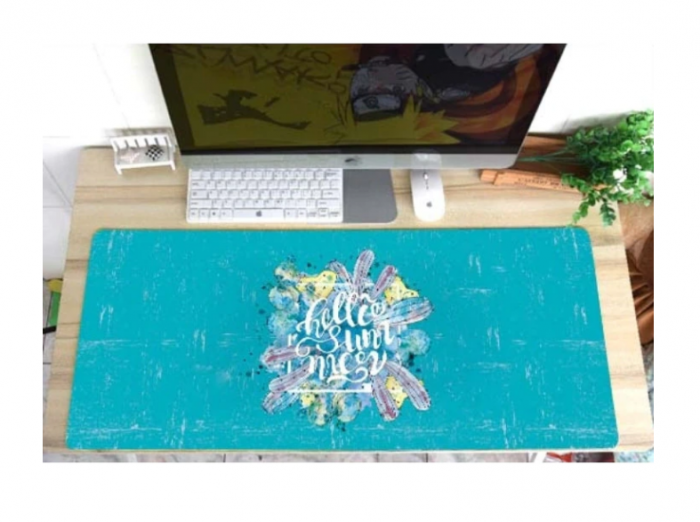 Mousepad Gaming Luxer Hello Summer 100 x 50 cm, Baza Cauciucata si Cusaturi laterale, Waterproof, Antiderapant, mouse pad hello summer vibes vara vacanta  aqirys gaming logitech razer rgb personalizat xxl altex emag mare luxer [3]