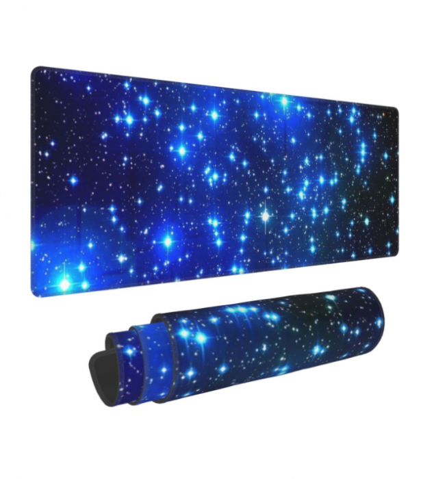 Mousepad Gaming Luxer Interstellar, 90 x 40 cm, Baza Cauciucata si Cusaturi laterale, Waterproof, Antiderapant,  mouse pad spatiu interstelar intergalactic aqirys flanco gaming logitech razer rgb personalizat xxl altex emag mare luxer ieftin [2]