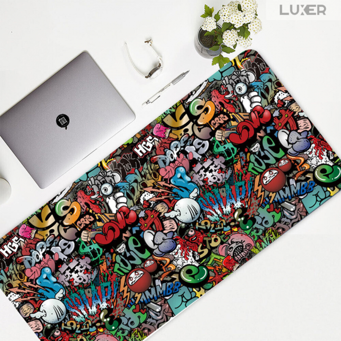 Mousepad Gaming Luxer Sky 90x40 cm, Baza Cauciucata si Cusaturi laterale, Waterproof, Antiderapant, mouse pad sky lovers cer luna nori futurist logitech razer rgb toucpad bes for xxl wireless mare altex flanco emag large v2 asus artisan razer ieftin luxer [7]