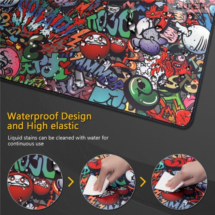 Mousepad Gaming Luxer Sky 90x40 cm, Baza Cauciucata si Cusaturi laterale, Waterproof, Antiderapant, mouse pad sky lovers cer luna nori futurist logitech razer rgb toucpad bes for xxl wireless mare altex flanco emag large v2 asus artisan razer ieftin luxer [5]