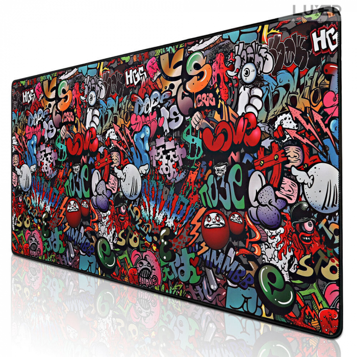 Mousepad Gaming Luxer Sky 90x40 cm, Baza Cauciucata si Cusaturi laterale, Waterproof, Antiderapant, mouse pad sky lovers cer luna nori futurist logitech razer rgb toucpad bes for xxl wireless mare altex flanco emag large v2 asus artisan razer ieftin luxer [6]