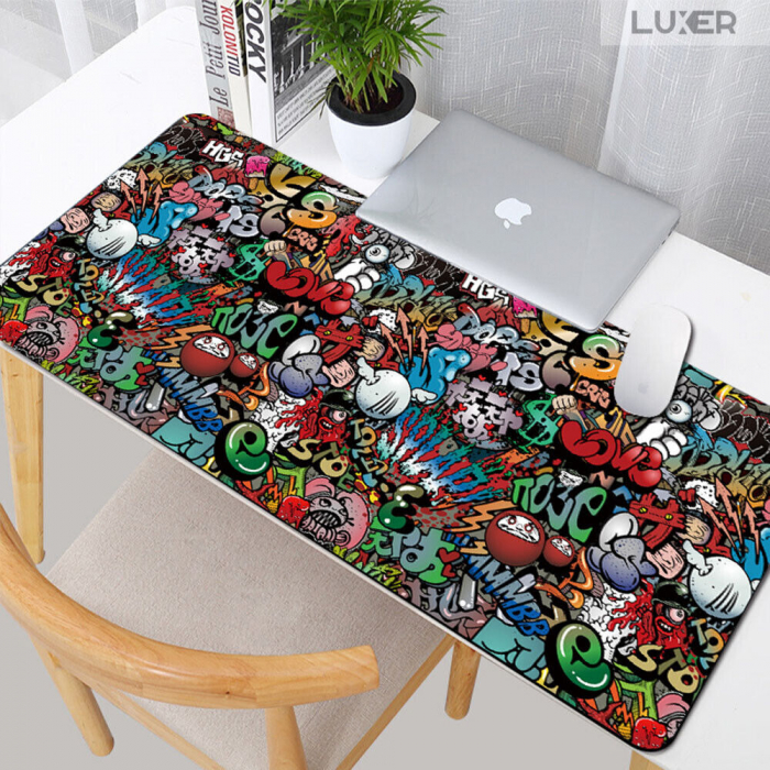 Mousepad Gaming Luxer Sky 90x40 cm, Baza Cauciucata si Cusaturi laterale, Waterproof, Antiderapant, mouse pad sky lovers cer luna nori futurist logitech razer rgb toucpad bes for xxl wireless mare altex flanco emag large v2 asus artisan razer ieftin luxer [9]