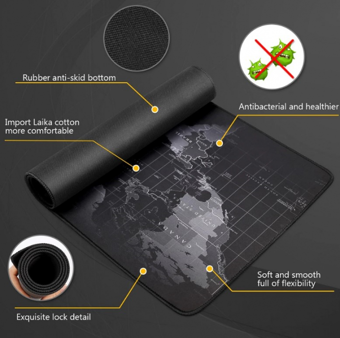 Mousepad Profesional Gaming Waterproof Antiderapant Luxer, Albastru Navy, 90x40 cm, mouse pad harta lumii world map xxl rgb hama world map emag amazon ieftin aqirys logitech razer personalizat emag steelseries mare altex flanco luxer [6]
