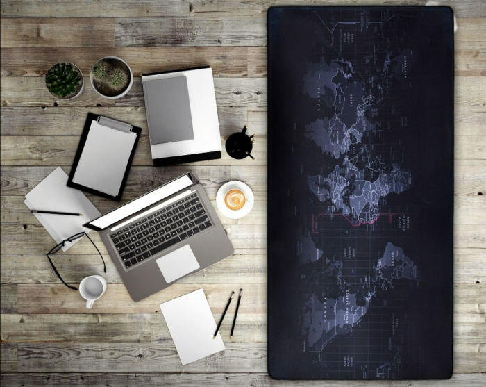 Mousepad Profesional Gaming Waterproof Antiderapant Luxer, Albastru Navy, 90x40 cm, mouse pad harta lumii world map xxl rgb hama world map emag amazon ieftin aqirys logitech razer personalizat emag steelseries mare altex flanco luxer [3]