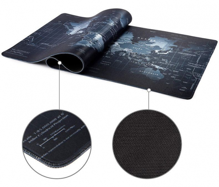 Mousepad Profesional Gaming Waterproof Antiderapant Luxer, Albastru Navy, 90x40 cm, mouse pad harta lumii world map xxl rgb hama world map emag amazon ieftin aqirys logitech razer personalizat emag steelseries mare altex flanco luxer [2]