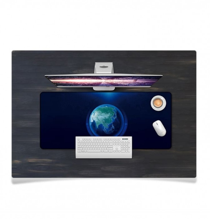 Mousepad Profesional Gaming Waterproof Antiderapant Luxer, Terra, 80x30 cm, mouse pad aqirys gaming logitech rgb razer xxl rgb steelseries xl personalizat qcj hyperx for gamer ieftin emag altex luxer [3]