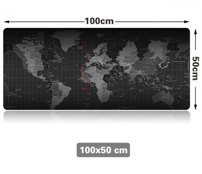Mousepad Profesional Pentru Gaming Luxer, Model Harta Lumii, Dimensiuni 80x30 / 90x40 / 100x50 cm, Negru,  mouse pad sky lovers cer luna nori futurist logitech razer rgb toucpad bes for xxl wireless mare altex flanco emag large v2 asus artisan razer ieftin luxer [13]