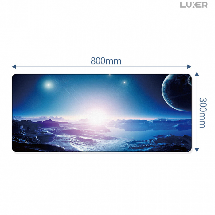 Mousepad Gaming Luxer Sky 90x40 cm, Baza Cauciucata si Cusaturi laterale, Waterproof, Antiderapant, mouse pad sky lovers cer luna nori futurist logitech razer rgb toucpad bes for xxl wireless mare altex flanco emag large v2 asus artisan razer ieftin luxer [8]