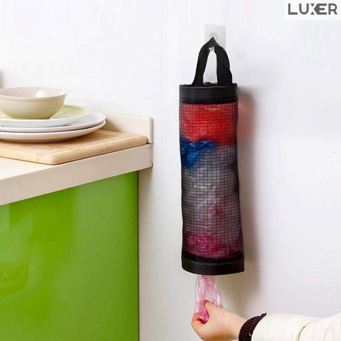 Organizator Pungi din PVC, Dispenser Sacose, Multifunctional, cu Maner pentru Agatare, Negru, 38.5x16 cm, Luxer [11]
