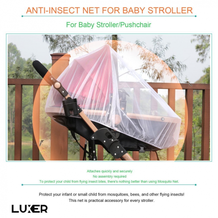 Plasa Anti-Tantari/Insecte Tip Husa Cu Elastic Pentru Carucior Luxer, Marime Universala, plasa tantari carucior bebe tei cybex universal chicco balios auchan dedeman carrefour insecte dm emag ieftin luxer [9]