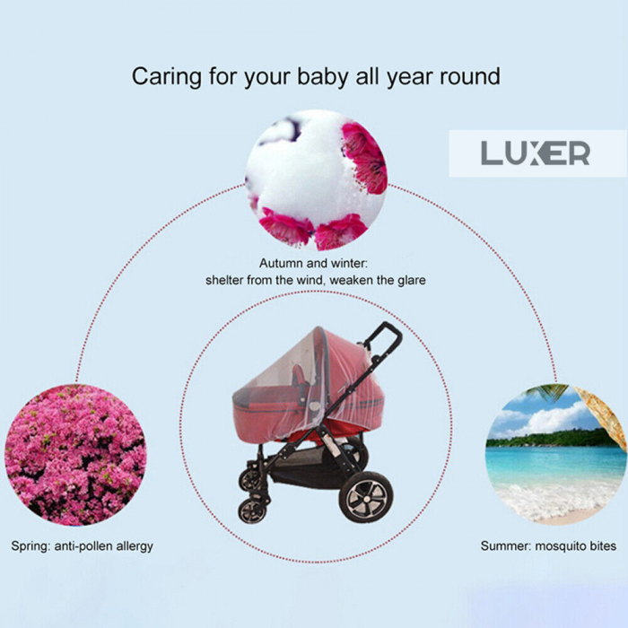 Plasa Anti-Tantari/Insecte Tip Husa Cu Elastic Pentru Carucior Luxer, Marime Universala, plasa tantari carucior bebe tei cybex universal chicco balios auchan dedeman carrefour insecte dm emag ieftin luxer [9]