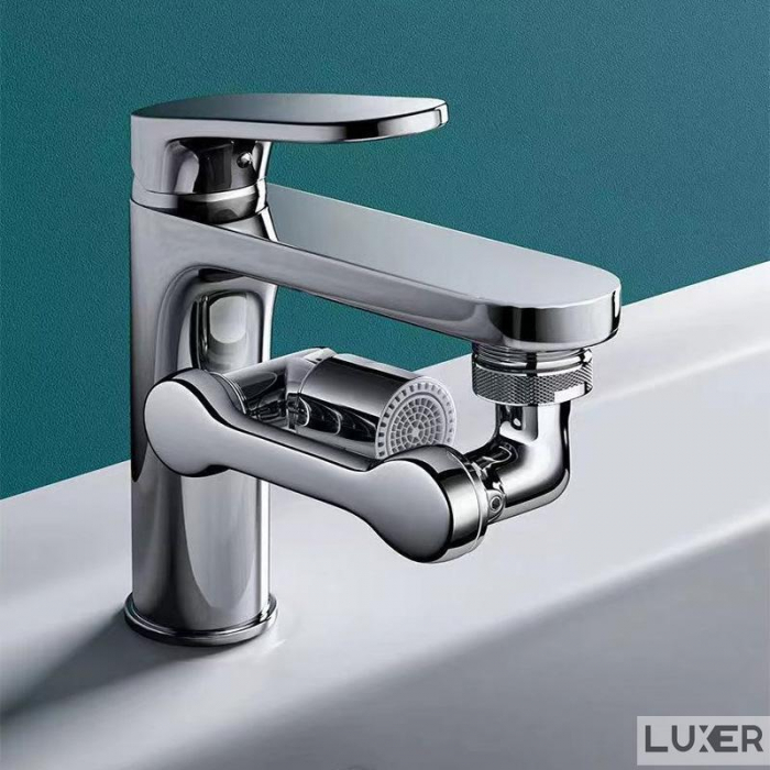 Prelungitor Baterie Chiuveta cu Brat Rotativ In Orice Directie, Economizor Apa Integrat, Otel Inoxidabil, 9.5 cm, Luxer, prelungire/extensie baterie baie bucatarie hornbach dedeman leroy merlin brico depot ieftin luxer [5]