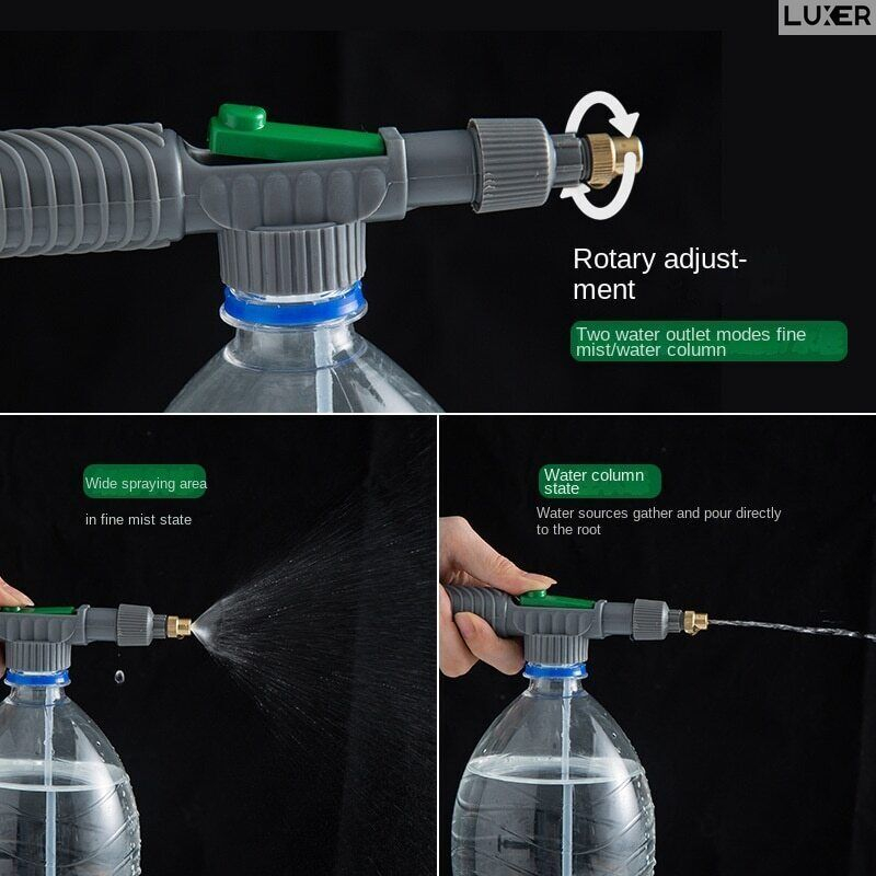 Pulverizator Portabil Manual pentru Uz Casnic, Pulverizare Apa/Substante Sub Presiune, Universal, pentru Stropit, Sticle sau Bidoane 0.5L-2L, Lungime 29 cm, Luxer [6]