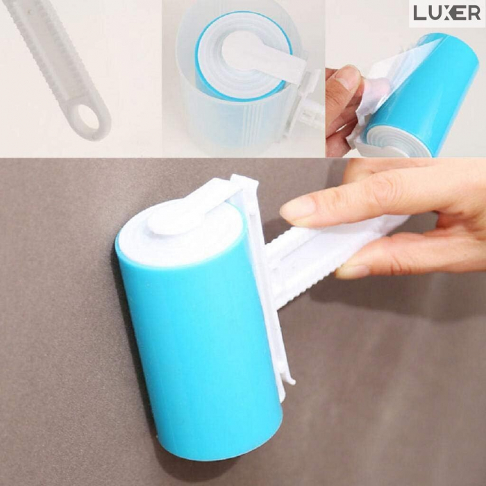 Rola Adeziva Haine Reutilizabila pentru Indepartarea Scamelor sau a Parului de Animale, Lavabila, Albastru, Dimensiuni 10x5.5 cm, Luxer [2]