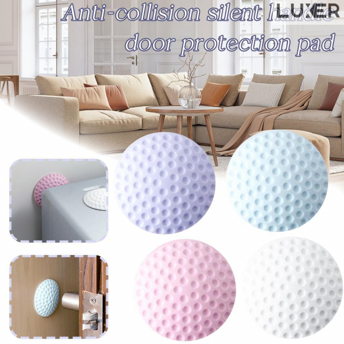 Set Buline Autoadezive Protectie Usi/Mobilier/Parchet din Silicon Cauciucat, Protectie Perete, Multisuprafete, Universal, Dimensiune 5 cm, Alb/Multicolor, Luxer, buline protectie perete bucatarie aragaz pereti dedeman ikea birou copii multisuprafete luxer [3]