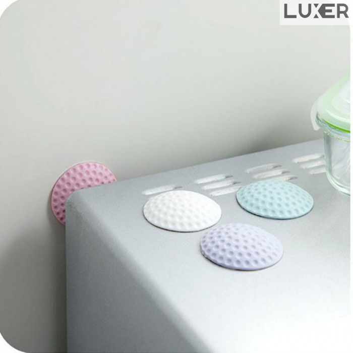 Set Buline Autoadezive Protectie Usi/Mobilier/Parchet din Silicon Cauciucat, Protectie Perete, Multisuprafete, Universal, Dimensiune 5 cm, Alb/Multicolor, Luxer, buline protectie perete bucatarie aragaz pereti dedeman ikea birou copii multisuprafete luxer [5]