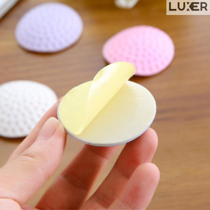 Set Buline Autoadezive Protectie Usi/Mobilier/Parchet din Silicon Cauciucat, Protectie Perete, Multisuprafete, Universal, Dimensiune 5 cm, Alb/Multicolor, Luxer, buline protectie perete bucatarie aragaz pereti dedeman ikea birou copii multisuprafete luxer [10]