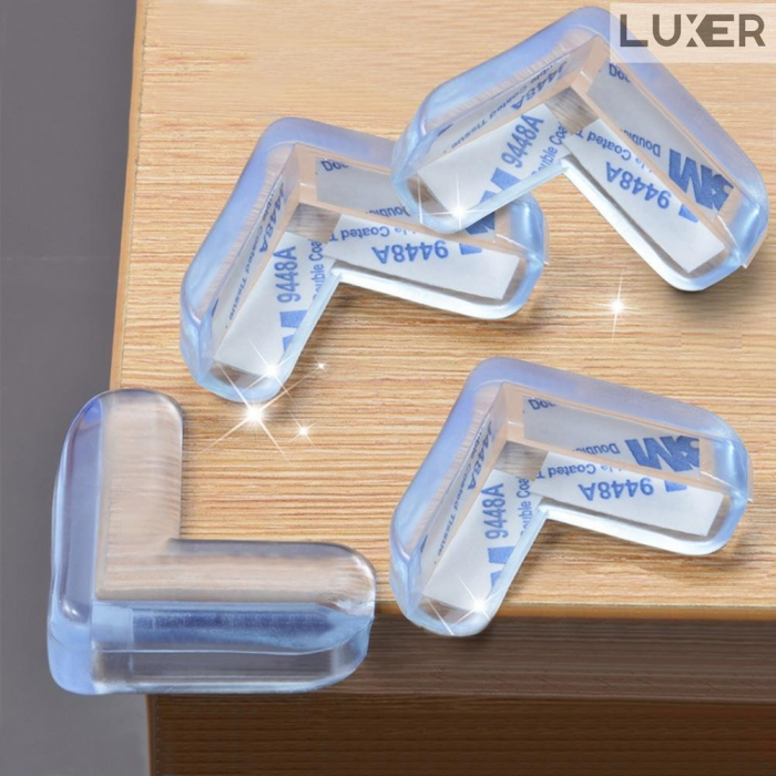 Set 10 Coltare pentru Protectia Bebelusilor/Copiilor la Colturile Mobilei, din Silicon, forma de Triunghi, Luxer 3.8x3.8x1.5 cm, coltare mobila protectie pt copii dedeman emag leroy jumbo ieftine luxer [8]