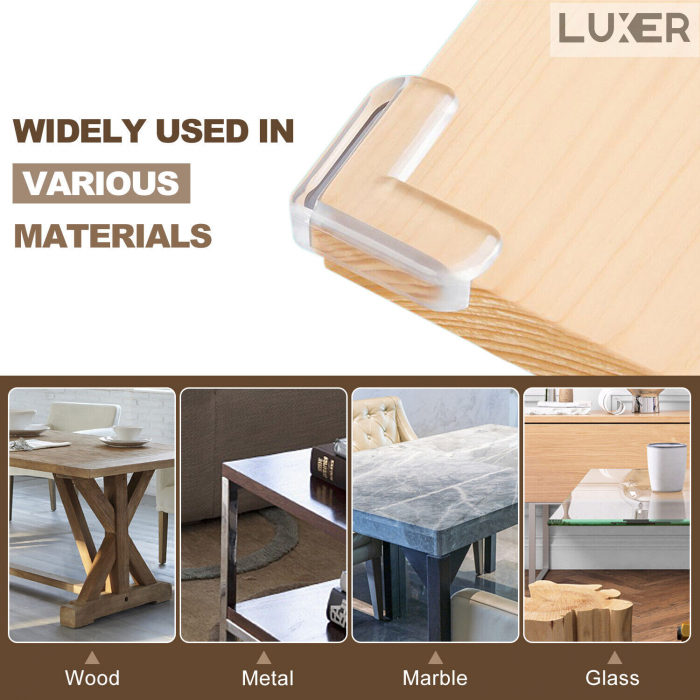 Set 10 Coltare pentru Protectia Bebelusilor/Copiilor la Colturile Mobilei, din Silicon, forma de Triunghi, Luxer 3.8x3.8x1.5 cm, coltare mobila protectie pt copii dedeman emag leroy jumbo ieftine luxer [11]