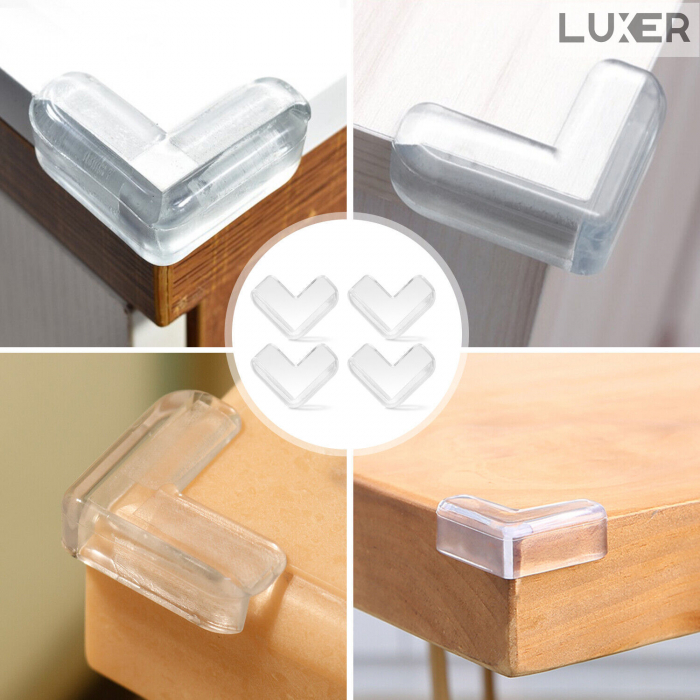 Set 10 Coltare pentru Protectia Bebelusilor/Copiilor la Colturile Mobilei, din Silicon, forma de Triunghi, Luxer 3.8x3.8x1.5 cm, coltare mobila protectie pt copii dedeman emag leroy jumbo ieftine luxer [15]