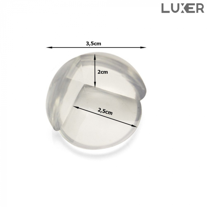 Set 10 Coltare Protectie Pentru Margini/Colturi Mobila, din Silicon, Forma Rotunda, Dimensiuni 3.5x2.5x2 cm, Luxer, protetctie colturi mobila cu muchii ascutite pentru copii dedeman ikea honbach emag jysk leroy pepco luxer [11]