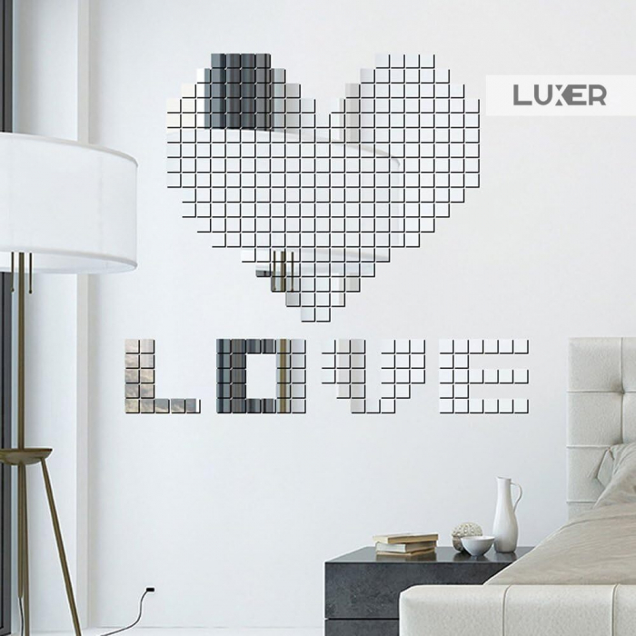 Set oglinzi acrilice patrate Luxer oglinzi decorative de perete oglinda hol oglinzi dedeman pentru living din acril decorativa ikea decor mobexpert jysk emag dormitor living autoadezive oglinda aurie moderne rezistente auriu [6]