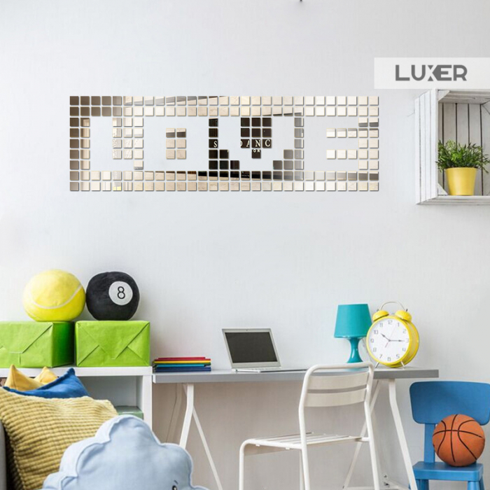 Set oglinzi acrilice patrate Luxer oglinzi decorative de perete oglinda hol oglinzi dedeman pentru living din acril decorativa ikea decor mobexpert jysk emag dormitor living autoadezive oglinda aurie moderne rezistente auriu [7]